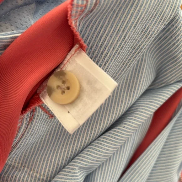 Peter Millar Shorts Men 36L Khaki Coral Res Salem Performance Flat Front Golf - Picture 9 of 10